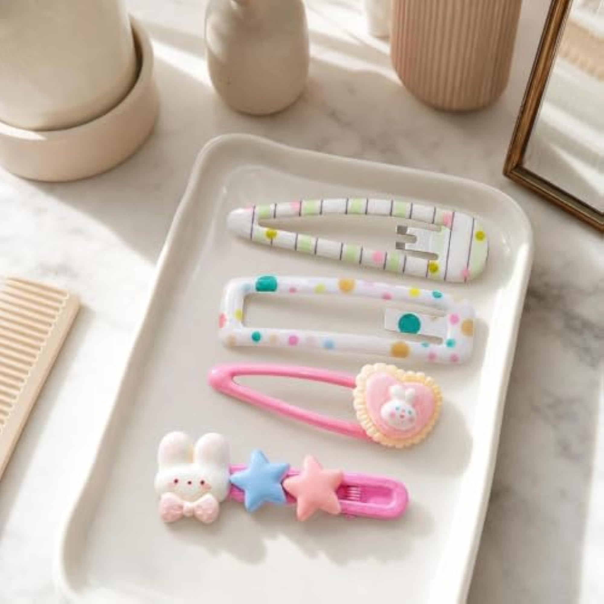 Dopamine Color Star Hair Clips for Girls